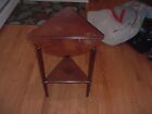 Bombay Company Round Triangle Drop Leaf 3-Sided End Side Table Wood