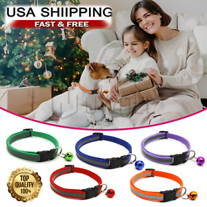 Reflective Nylon Collars With Bell For Cat kitten Small Dog Puppy Pet Adjustable