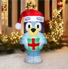 5' Gemmy Bluey Airblown Yard Inflatable Lights Up With Present Christmas