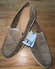 Zara Mens Beige Suede Sporty Leather Loafers Slip on Z2 Moccasin Shoes Sz 12 NWT