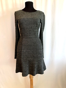 Theory Gray Knit Long Sleeve Tulip Skirt Dress - Size 2 Extra Small