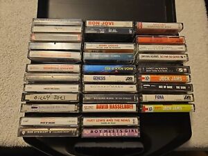 New ListingLot of 32 Multi Artist Cassettes With Case Genesis, Billy Joel, Jock Jams & Mor