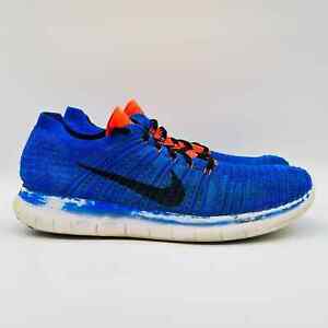 Nike Shoes Mens 13 Free Rn Flyknit Blue Orange Running Shoes Sneakers Trainers