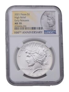2021 NGC MS70 Peace Silver Dollar Coin 100th Anniversary Early Releases #2