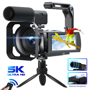 Video Camera Camcorder 5K 56MP YouTube Camera WiFi Night Vision 16X Digital Zoom