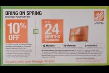 Home Depot Coupon 10% off Coupon- In-Sotre or Online  Exp 5/08/24 Fast Delivery