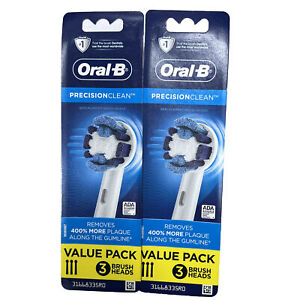 LOT OF 6 Oral-B  Precision Clean Electric Toothbrush Replacement Brush Heads NEW