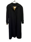 VTG Jones NY Long Black Trench Coat 100% Wool Removable Zip Lined Women’s 12