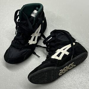 Vintage 90’s Asics Reflex Wrestling Shoes, Black & Green,  Size: 4 US