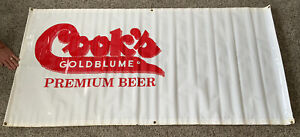Vintage Cook’s Goldblume Beer Banner Sign Plastic 64 1/2” X 33 5/8”