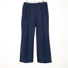 Akris Punto Denim Pants Women's US 6 Blue Wide Leg Cotton Trousers