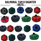 Men's Scottish Tam O' Shanter Hat Bonnet Beret Balmoral Scottish Tammy Hat - Tam