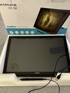 Working Kamvas Huion GT-190 Drawing Tablet Monitor with Stylus Pen + Adapter