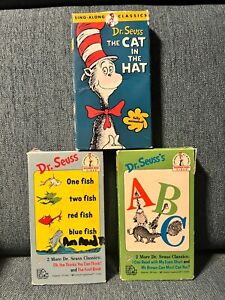 DR. SEUSS VIDEO COLLECTION ~ THE CAT IN THE HAT ~ ONE FISH TWO FISH ~ ABC ~ VHS