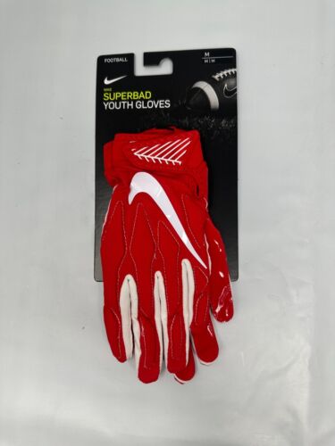 NIKE YOUTH SUPERBAD 4.5 FG UNIVERSITY RED FOOTBALL GLOVES - ALL SIZES