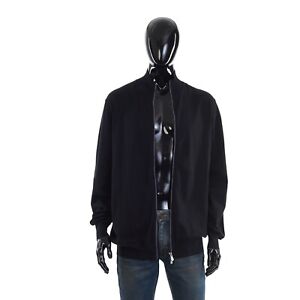 BRUNELLO CUCINELLI 910$ Black Cotton Zipped Cardigan