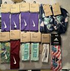 LOT NIKE Dri-FIT & ADIDAS HEADBANDS - Lot of 12 - One Size $191 MSRP VALUE!!