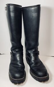 VINTAGE 18” Tall WESCO Engineer Motorcycle BOOTS Thick LEATHER lined Shaft 10D