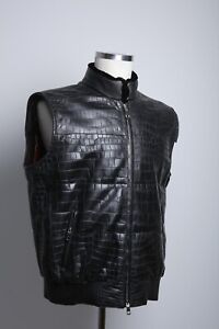 Men's Real Crocodile Leather Vest,Alligator Jacket, EKZO Real Price 9800$