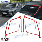 JDM Red Door Armrest Panel Strip Protector ABS Cover Accessories For Toyota RAV4 (For: Toyota RAV4)