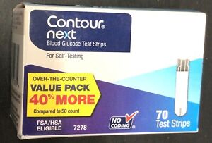 Contour Next 7278 Blood Glucose Test Strips - 70 Count - EXP 06/2024+ (L1)