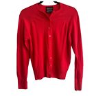 VTG Dalkeith Cherry Red Merino Wool Cardigan Button Up Machine Washable Casual