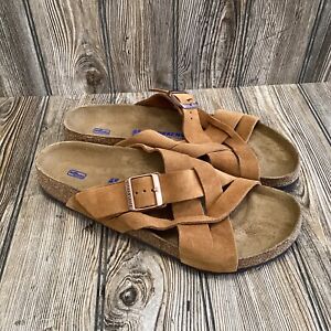NEW ~ Birkenstock German Men’s Lugano Mink Soft Footbed Sandals Size 12
