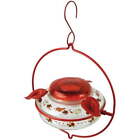 Crimson Corsage Decorative Glass Top-Fill Hummingbird Feeder 13 oz, Red
