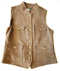 Ralph Lauren  Size 14 Tweed Vest Jacket Military VTG Gent Houndstooth Equestrian