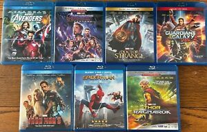 LOT of 7 - Marvel Movies (ALL BLU-RAY) Avengers, Spiderman, Iron Man 3, and More