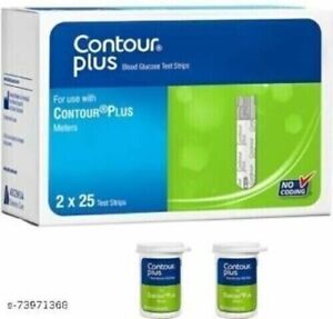 Contour Plus Blood Glucose & Glucometer 50 Test Strips ( Exp - 01 / 2025 )