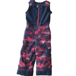 Spyder Snowsuit Unisex Boy Girl Vest Red Black Adjustable Pockets Size 4/5