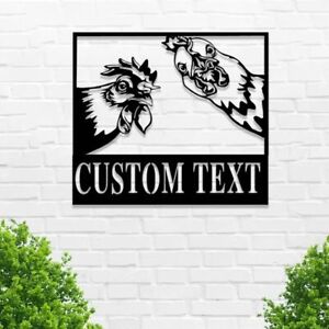 Custom Chicken Metal Sign Hen Rooster Metal Sign Personalized Farm Metal Sign