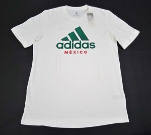 Adidas Men's Team Mexico Soccer Graphic T-shirt DNA Tee HF1436 White