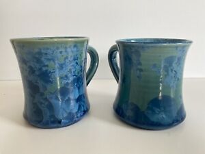 Phil Morgan  Crystalline Pottery Coffee Mugs Seagroves North Carolina
