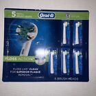 New Oral-B Floss Action Replacement Electric Toothbrush Heads - 5 Count