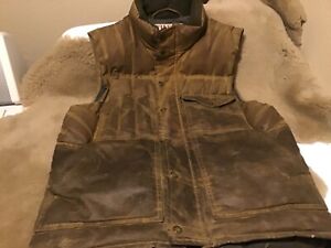 Filson Down vest, brown bushcraft waxed made in CANADA