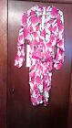 Chinese Korean 100% Silk Floral Dress Elegant Party Dress Size P4