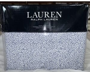 New ListingRalph Lauren Queen Sheet Set Willa Leaf 4pc Cottage Chambray Blue Cream Elegant