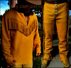 Mountain Man Shirt & Pant in Genuine Leather Fringes Western Hunting Suit/ Coat