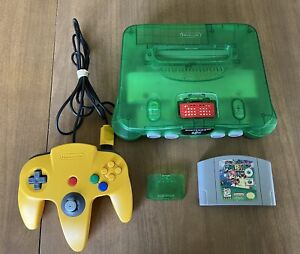 New ListingNintendo 64 N64 Jungle Green Console Expansion Pak Yellow Controller Super Mario