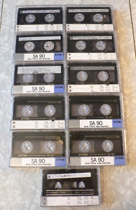 Lot of 11 Vintage TDK SA90 Cassette Tapes in Cassette Tape Case