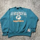 Vintage Miami Dolphins Sweatshirt Mens Medium Blue Nutmeg Crewneck 90s NFL