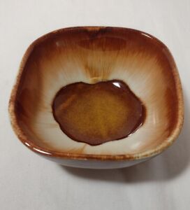 New ListingVintage Dryden Bowl Square Brown Drip Pottery 5