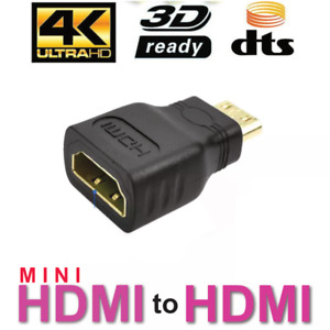 Mini HDMI Male to Standard HDMI Female Adapter Gold Plated HDTV 4K 1080p 3D
