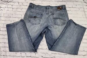 Y2K Vintage Pelle Pelle Baggy Jeans Skater Mens 46x34 Blue Wide Leg Cybergoth