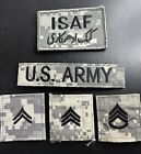 ACU US Army Combat Uniform UCP Military Service Name Tape ISAF & Rank Patch
