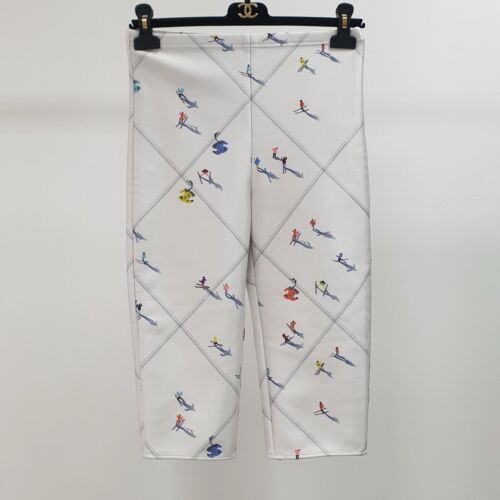 Chanel 19K CC Ski Graffiti Print Leggings Pants Trousers Sz.38
