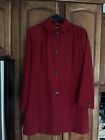 WOMENS CALVIN KLEIN SINGLE BREASTED HOODED TRENCH CLARET RED SIZE 1X EUC