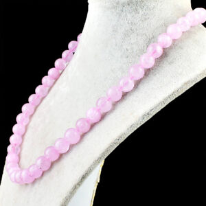 440.00 Cts Natural 20 Inches Long Rose Quartz Round Beads Necklace NK 03E139